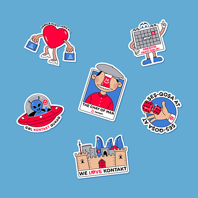 Kontakt Home stikers pack consept graphic design illustrations kontakthome sticker sticker pack visual design
