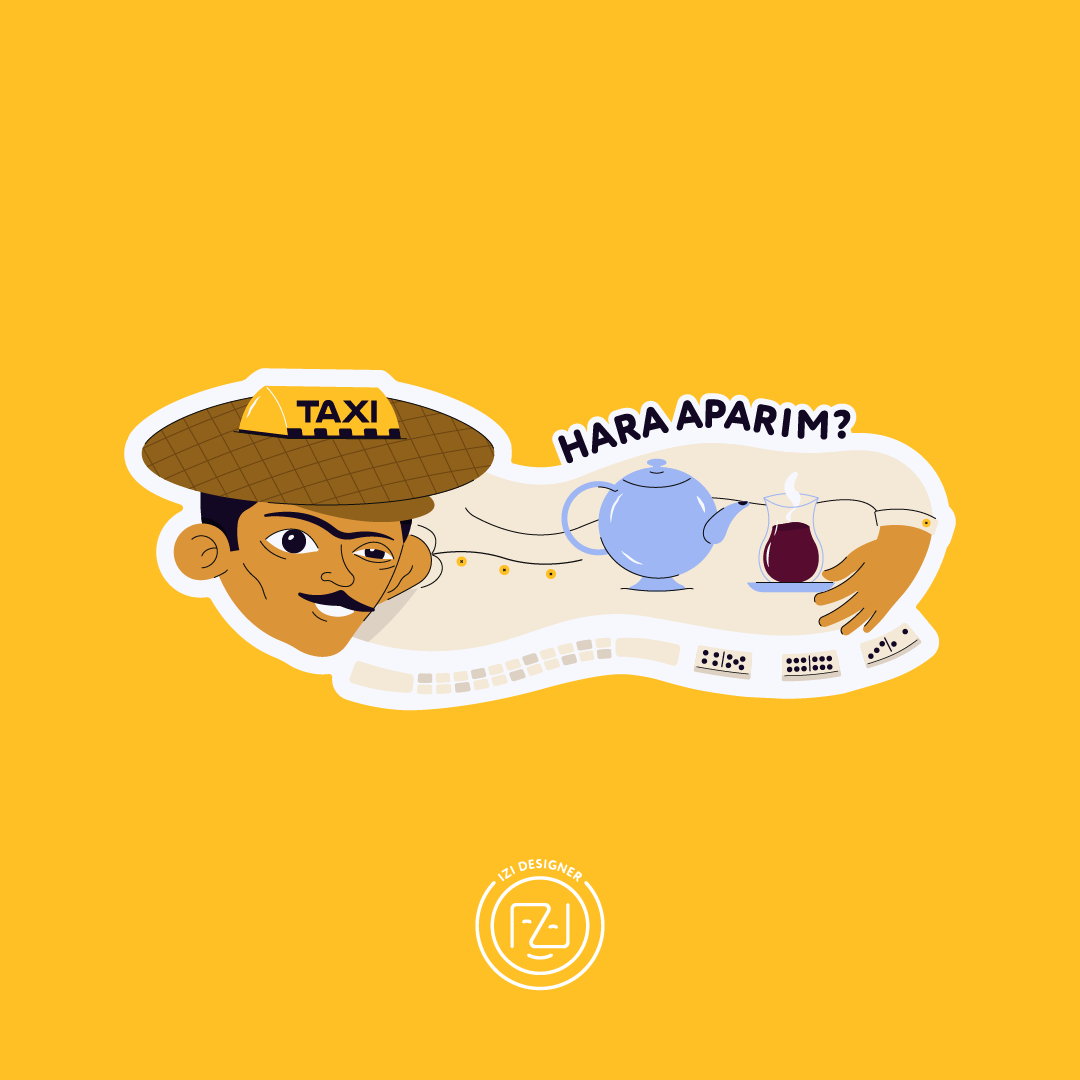 A taxi driver baku digital illustrator digitalart digitalwork hello sticker taxi driver