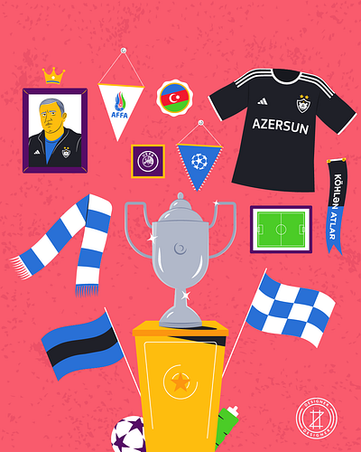Grandstand of FC "Qarabagh" azerbaijan champions leauge club digital digital art football illlustration qarabag fc uefa work