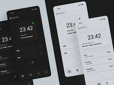 Clock App UI — Clean & Minimal Concept appdesign cleanui clock design designinspiration dribbble gradientdesign graphic design illustration minimaldesign mobileapp ui