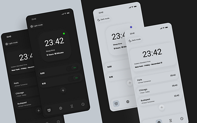 Clock App UI — Clean & Minimal Concept appdesign cleanui clock design designinspiration dribbble gradientdesign graphic design illustration minimaldesign mobileapp ui