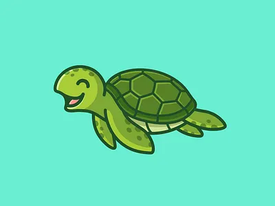 Sea Turtle Illustration adorable alfrey davilla animal bold cartoon character cute fun happy illustration joyful kawaii mascot playful sea turtle smiling swimming turtle underwater vaneltia