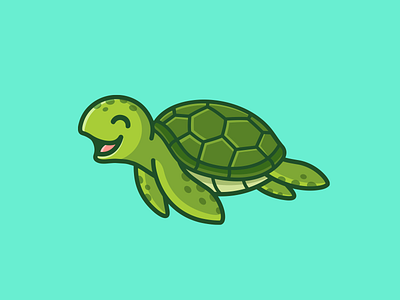 Sea Turtle Illustration adorable alfrey davilla animal bold cartoon character cute fun happy illustration joyful kawaii mascot playful sea turtle smiling swimming turtle underwater vaneltia