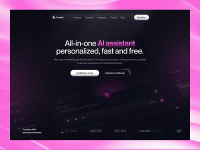 Techlify. agency ai ai bot artificial intelligence chatgpt extension landing page saas saas website startups web web design website