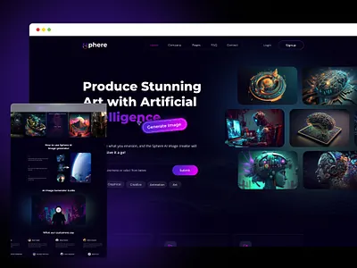 AI Image Generator Landing Page agency ai business clean creative design illustration imagegenerator marketing ui web3