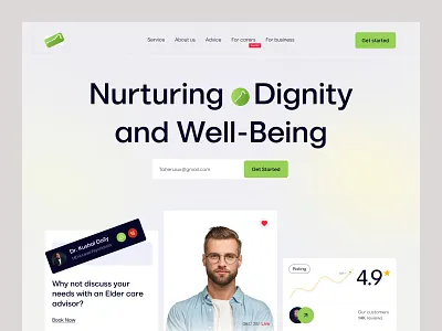 HealthTech care caregiving clean doctor platform elder care healthcare healthtech mental wellness minimal product design support telehealth uiux user interface web design website design wellness