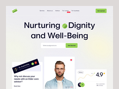 HealthTech care caregiving clean doctor platform elder care healthcare healthtech mental wellness minimal product design support telehealth uiux user interface web design website design wellness