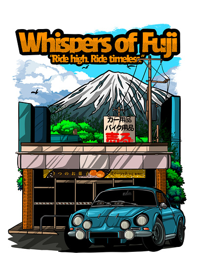 WHISPERS OF FUJI : Ride High, Ride Timeless classiccar design fujimountain illustration illustrator indonesia jdm jdmcar retrovibes vector whispersoffuji
