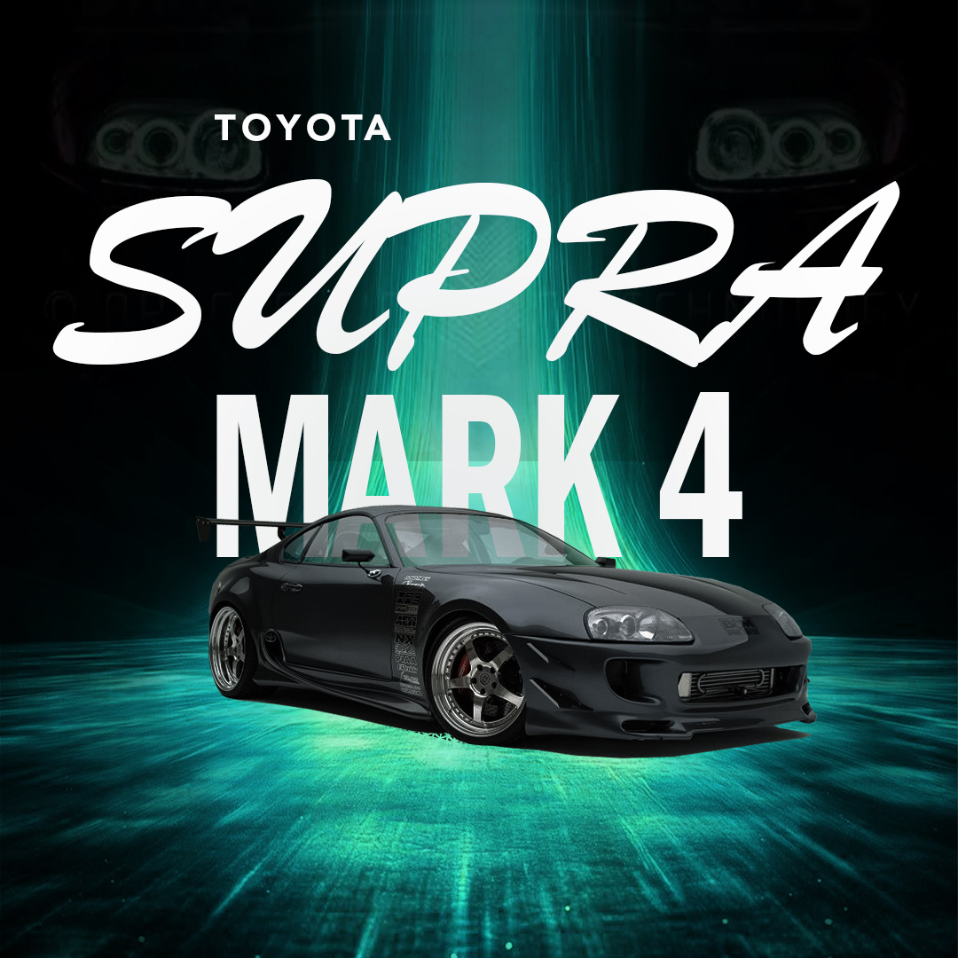 Modern Car Poster Design - Supra MK4 advertising branding car car poster digital poster graphic design mark 4 modern poster poster poster design simple simple poster social media post supra toyota supra mk4