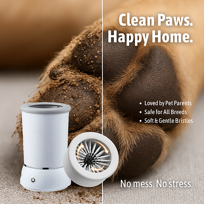 Product ad design ad design advertising design design dog paw cleaner freelance freelancing graphic design minimal product product design project quality ad social media design