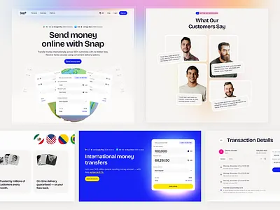 Money Transfer Website UIUX fast transfer finance fintech landing page money transfer saas saas website send money web web design website