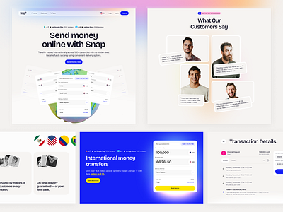 Money Transfer Website UIUX fast transfer finance fintech landing page money transfer saas saas website send money web web design website