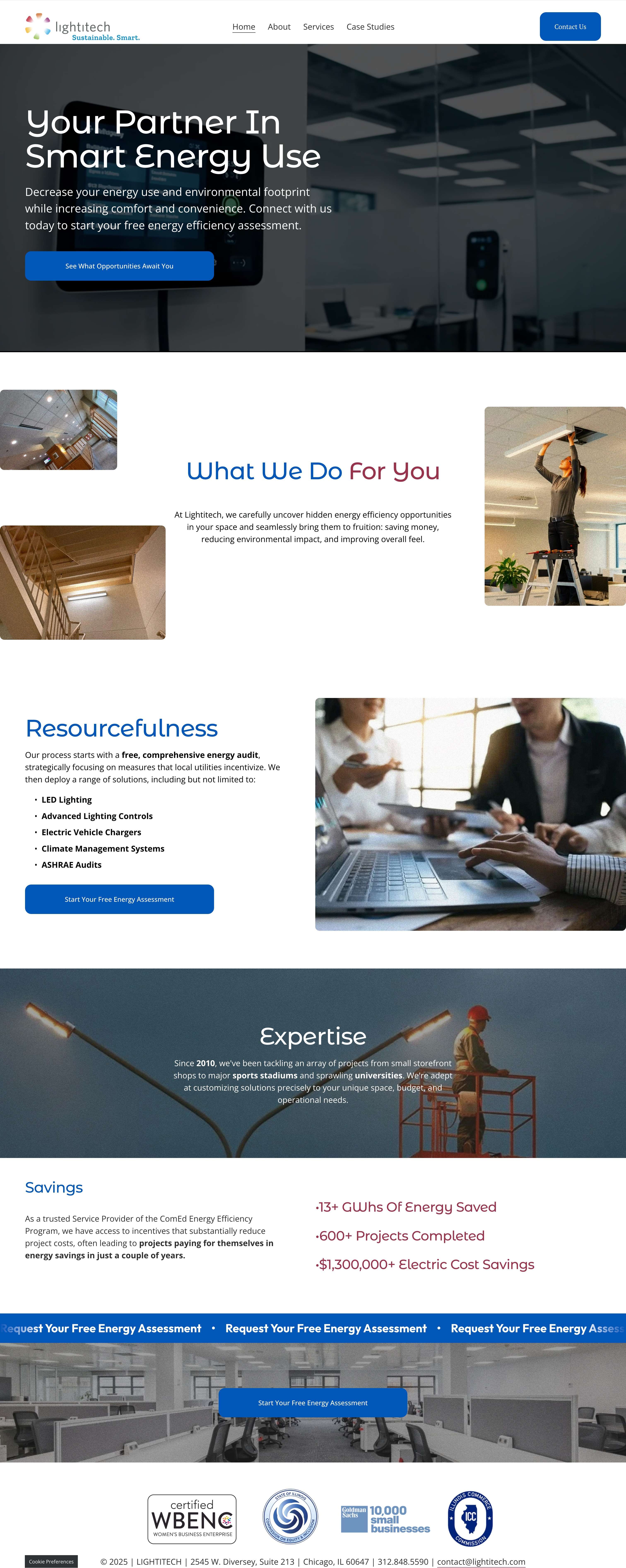 Lightitech design landing page squarespace web design web redesign website