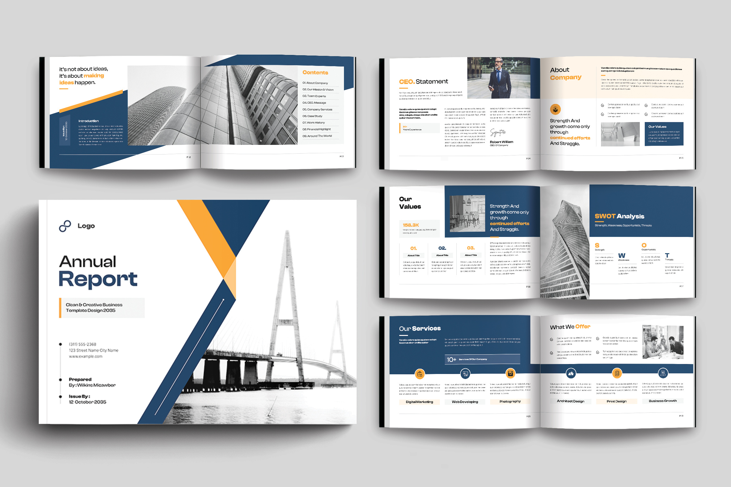 Annual Report Template Landscape agency app architecture branding business corporate design illustration logo ui