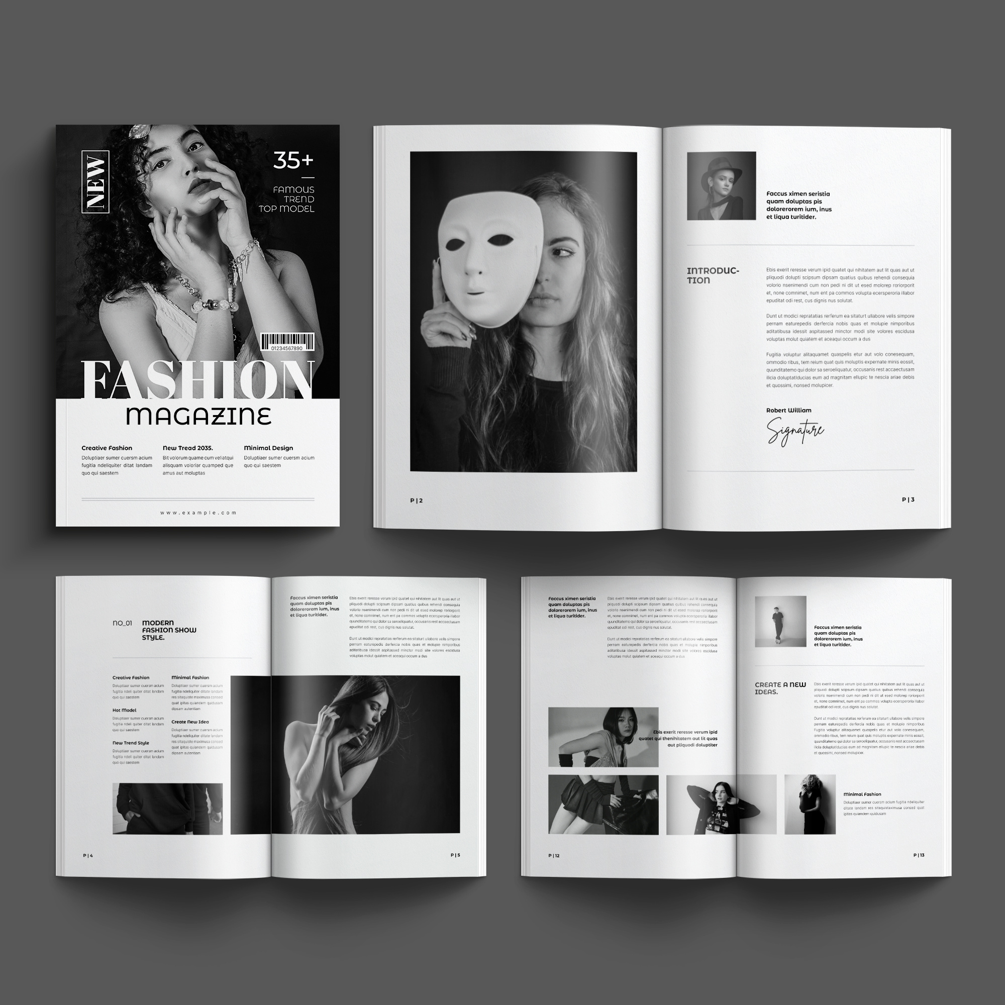 Fashion Magazine Template agency app architecture branding business corporate design illustration logo ui