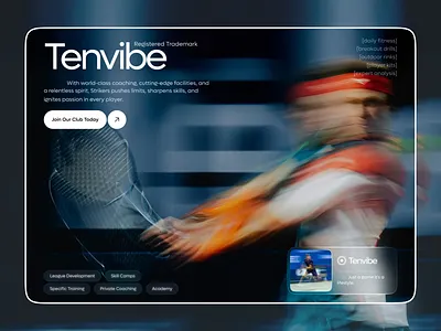 Tennis Club Hero UI Concept homepage landing page sport website sports design sports website design tennis tennis club tennis club website tennis coaching online tennis coaching website tennis ground tennis sport website tennis training landing page tennis website trading landing page training schedule ui ui ux web web design website
