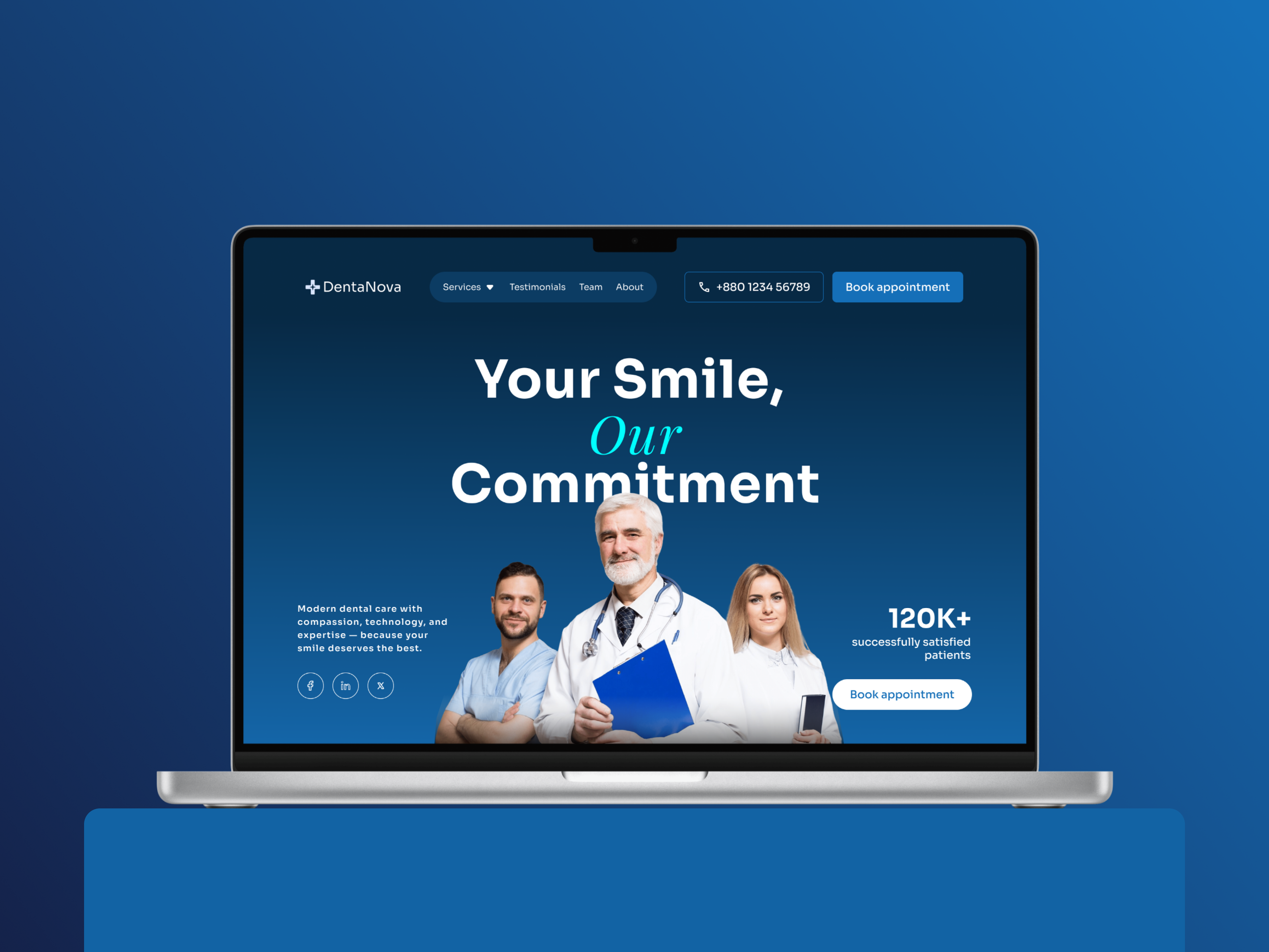 Dental Healthcare Website – UI/UX Design Concept appointment booking clinic branding dental care dental healthcare ui ux design dental services website dental user friendly design dental website dentist clinic healthcare minimal website healthcare ui medical landing page medical website patient experience responsive design
