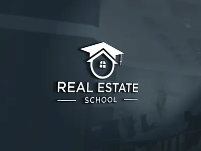 Real Estate School Logo Design | House + Graduation Cap Concept apartment logo brokerage logo cash home buyer home buyer logo home logo house logo mortgage logo property investor property logo real estate real estate agency real estate brand real estate branding real estate business real estate company real estate logo real estate school realtor branding realtor logo realty logo