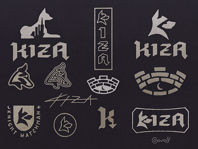 Kiza - Identity Set Collection badge design branding clothing doberman dog emblem goth graffiti illustration label design lettering logotype night signage skate street style guide t shirt urban youth