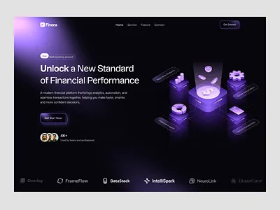 Hero Section 3d 3d illustation clean ui dark finance fintech fintech landing page hero hero section hero section design home home page design landing page landing page ui template hero ui website