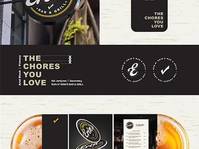 Runnin Erin's Bar & Grill Rebrand bar branding dark graphic design restaurant