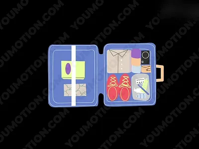 City Tourism Stickers Animations animation clean clothing explainer flat graphics icons illustration journey loop luggage minimal motion organized packing shoes suitcase tech travel traveltips