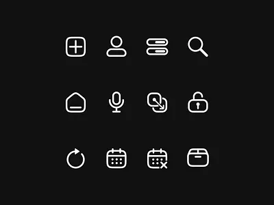 Set of icons add box calendar contact home icon icons lock microphone refresh search set toggle ui