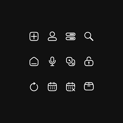 Set of icons add box calendar contact home icon icons lock microphone refresh search set toggle ui