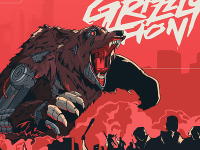 GrizzlyThon Illustration art bear branding graphic design grizzly logo vector