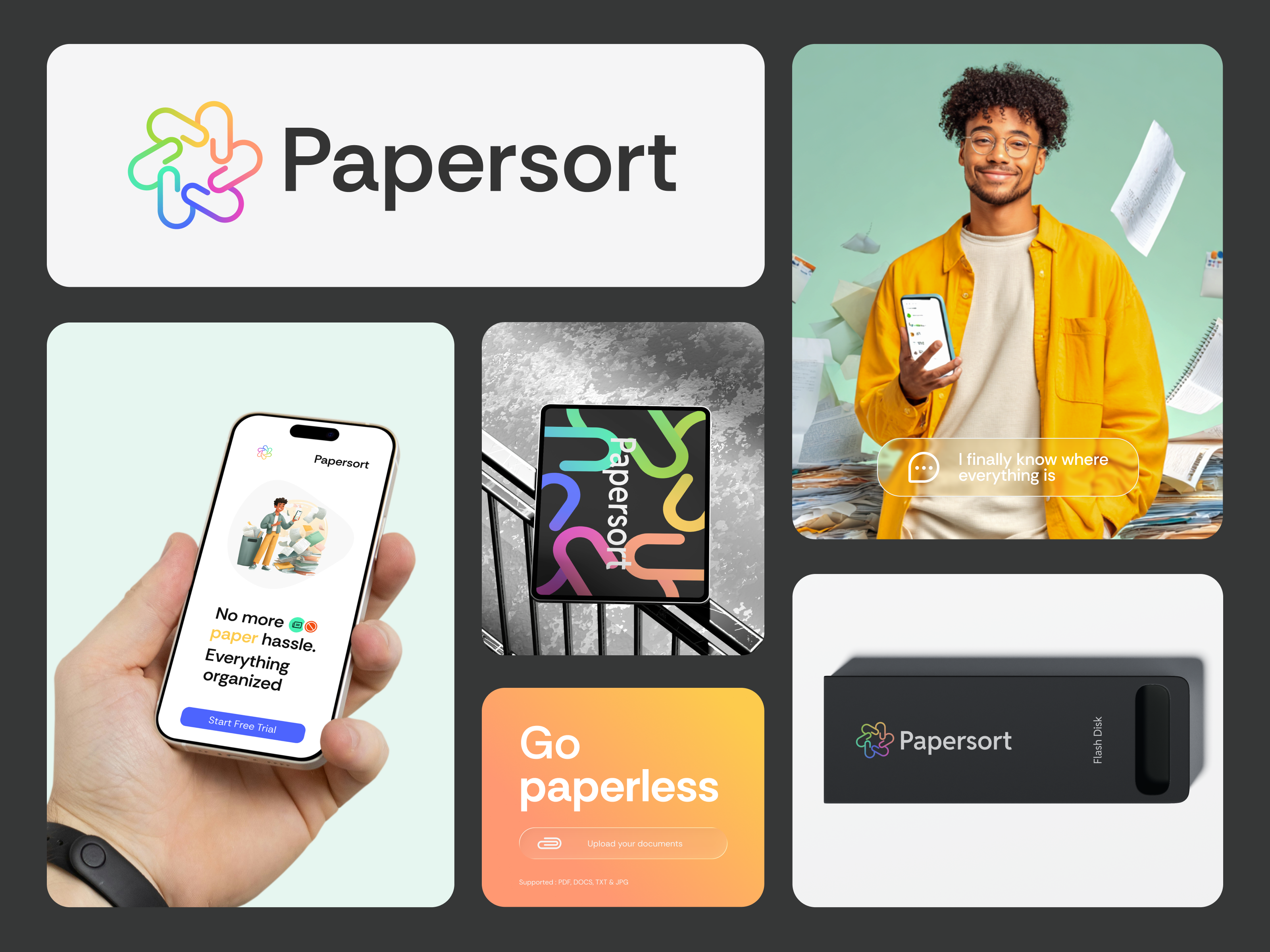 Visual Identity Design For Papersort ai document ai logo ai software branding clip colorful document files folder hassle free icon intelligence logo logo logo designer logodesign modern logo p logo paper logo star storage