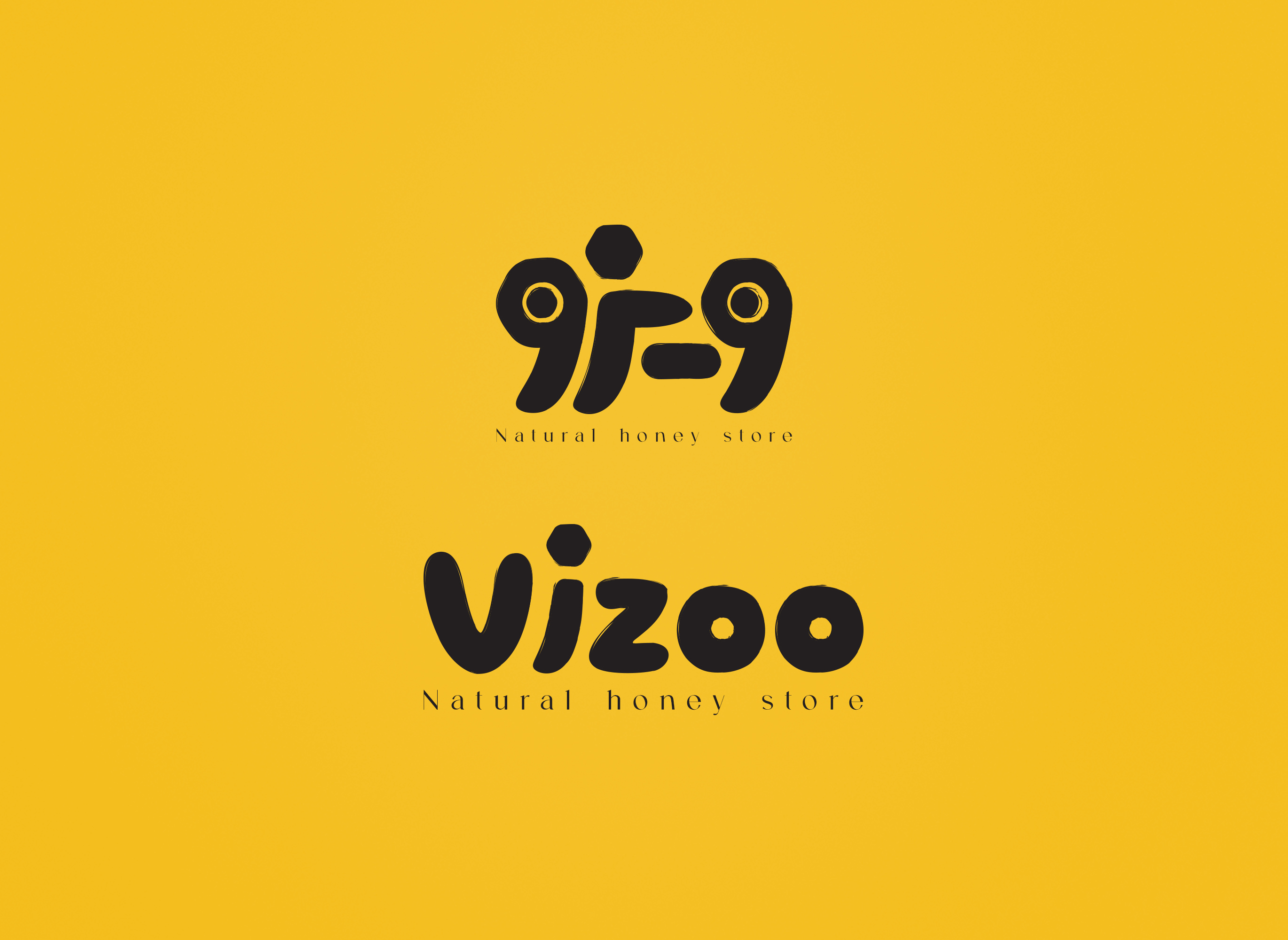 Logo design "Vizoo" Natural Honey Store brand identity branding english logo honey logo logo logo design logotype minimal logo natural honey persian logo visual identity