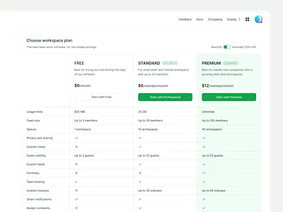Choose Workspace Plan app design product design ui ui design ux