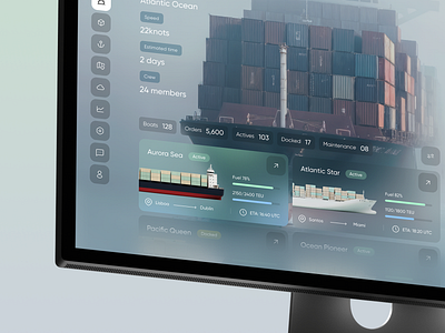 AtlanticX - Shipping Logistics Dashboard admin ai b2b bussines crm dashboard innovation inteligencia artificial interface logistic minimalism product software tracking truck management ui design ux design web