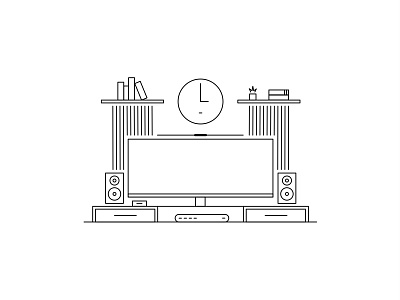 Minimal TV Setup Illustration clean linework digital illustration flat outline style graphic design home decor line art home entertainment setup home theater concept icon style art linear design style living room setup minimal line art minimalist artwork modern interior design outline illustration speaker illustration tech illustration tv console illustration tv setup illustration vector illustration