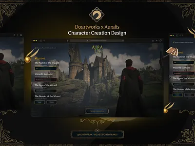 Auralis HogwartsRP Character Creation UI I Gta V character creation doartworks doatoprak fivem gmod harry potter hogwarts roleplay hogwarts rp ui design uiux