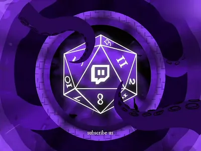 Horror Dice Logo Opener animation d20 dark dice dramatic eldritch fantasy gaming glowing horror intro opener purple rpg streamer subscribe tentacles twitch