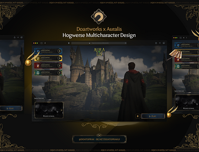 Auralis HogwartsRP Multichar UI I Gta V branding character creation design doartworks doatoprak figma fivem gmod grand theft auto graphic design gta harry potter hogwarts roleplay hogwarts rp illustration logo ui ui design uiux vector