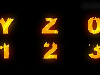 Cartoon Fire Typeface 7 action alphabet animation bold burning cartoon dramatic effect elements fire flame gaming graphics letters motion title typeface typography visual