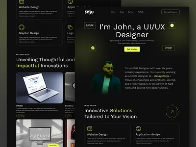 UI/UX Designer Portfolio Website – Dark Modern Landing Page agency website blog page design brand design branding dark website design designer portfolio home page design landingpage minimal design portfolio portfolio landng page portfolio website profile page saas landing page saas website uiux user interface webdesign website wordpress