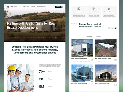 Strategic Real Estate Landing Page agency website clean clean design clean ui corporate design ideapeel landing page minimal minimal design modern ui real estate real estate template real estate website typography ui ui design uiux ux web design webflow