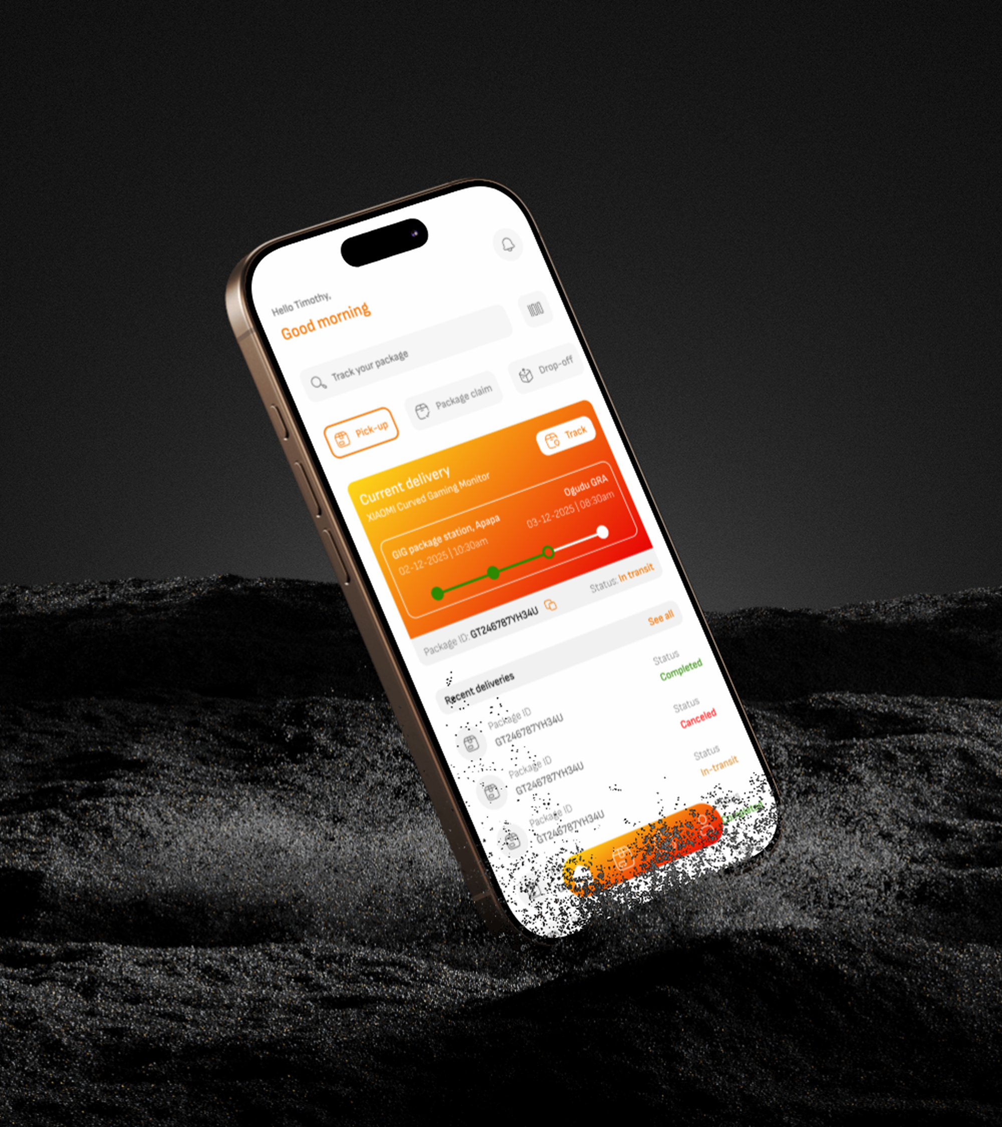 Koret delivery app light mode mobile app ui design