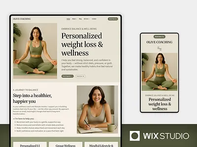 Wellness Coach - Wix Studio Website Template beautiful website coach coach template feminine website green website hoho website life coach life coach template luxury website website template weightloss well being wellness wellness coach wellness coach template wix coach wix life coach wix studio wix studio website wix studio website template