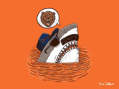 Da Chicago Shark bears chicago great white shark grizzly bear illustration illustrator shark sunglasses superfan water