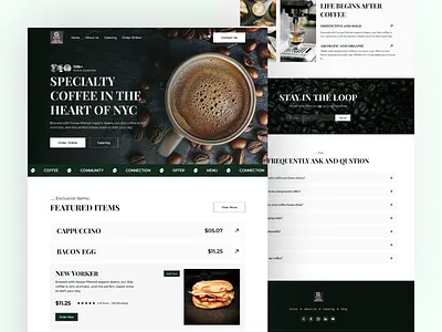 Coffee Shop Website UI Fresh Drop aestheticdesign coffeedesign dribbble figma landingpage ui ui design uiux web design webdesign