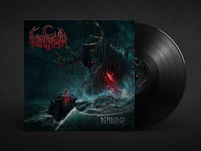 Demiurge (album art licensed by Lycantrophilia) album art album artwork creature dark folk horror metal monster mythology sea