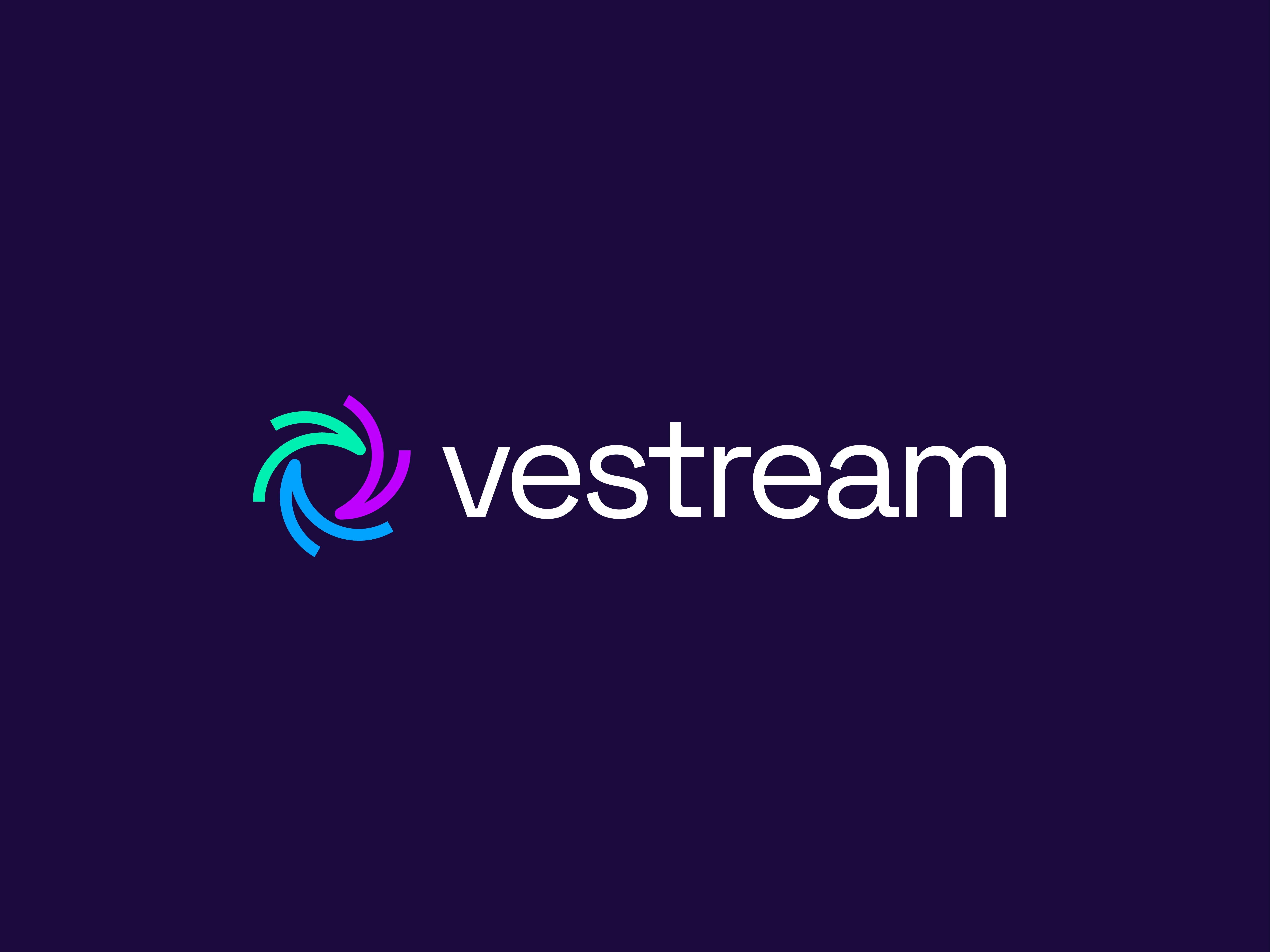 Vestream – Modern Circular Motion Logo Design abstract mark app icon branding circular icon gradient logo innovative logo logodesign modern modern logo design streaming logo tech logo technology branding vestream logo
