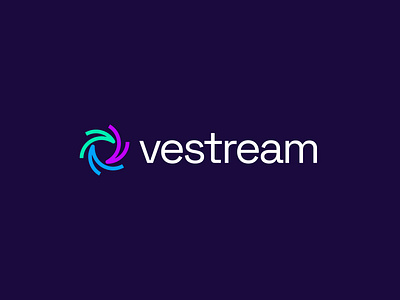 Vestream – Modern Circular Motion Logo Design abstract mark app icon branding circular icon gradient logo innovative logo logodesign modern modern logo design streaming logo tech logo technology branding vestream logo