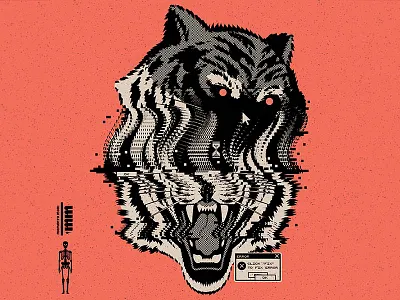 Glitch VII book cartoon cat cd character cover design glitch graphic design illustration music skull tiger vector vinyl