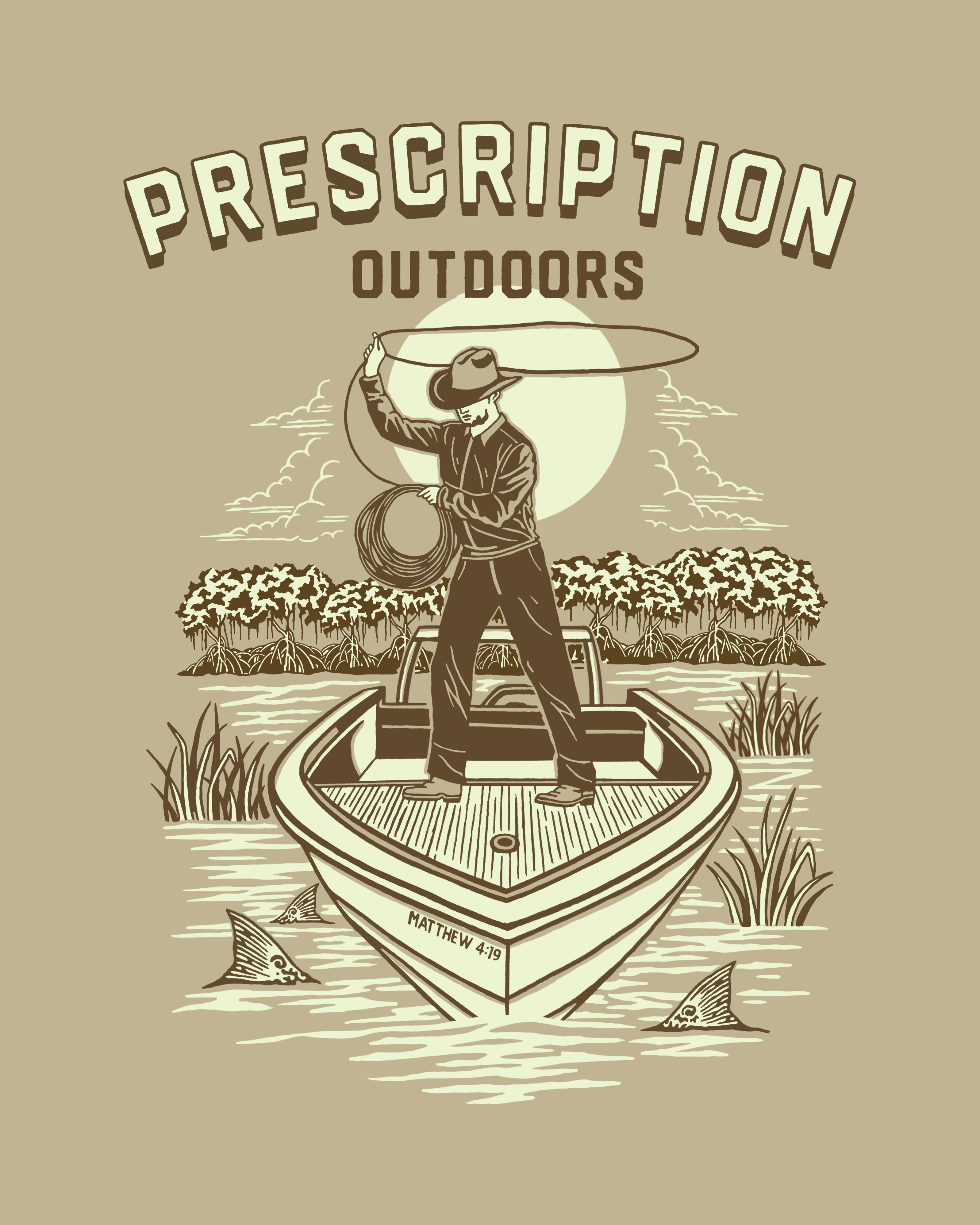 Example of Outdoor Fishing Design Illustration 