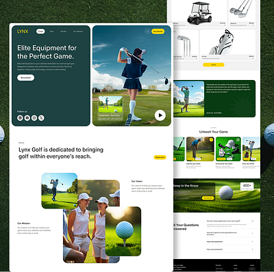 Golf Website Design agency bold clean club course court design ecommerce golf golf courses golf home page golf website landing page minimal modern sports ui uiux webflow website